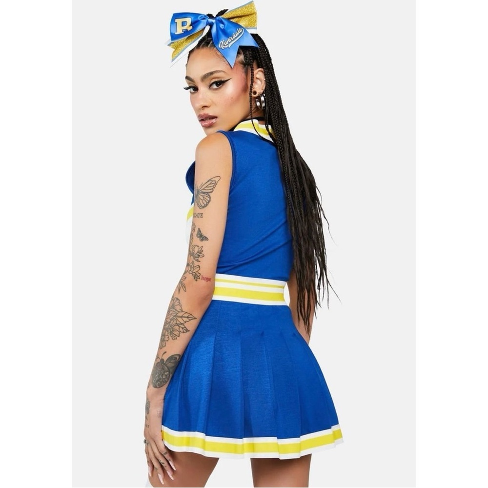 New Dolls Kill x Archie Comics Riverdale Cheerleader Costume Uniform Set XS💙📣💛 - Picture 7 of 8